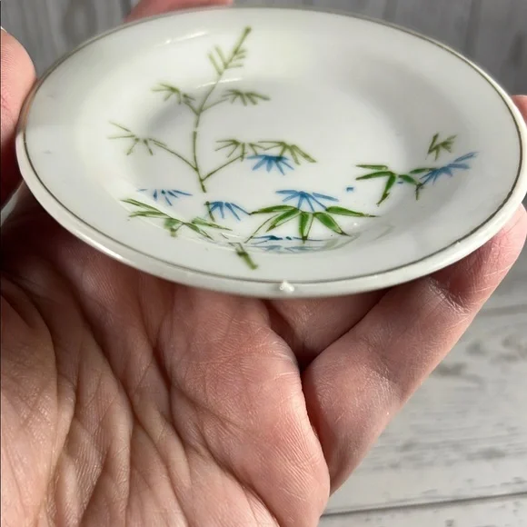 Vintage Mini Bamboo Design Porcelain Saucer - Made in Japan - Picture 4 of 4